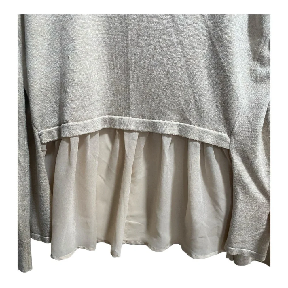 Maurices‎ Open Front Peplum Cardigan, Beige, Size Small